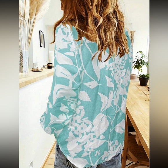 Boho floral print button down shirt - Picture 8 of 16